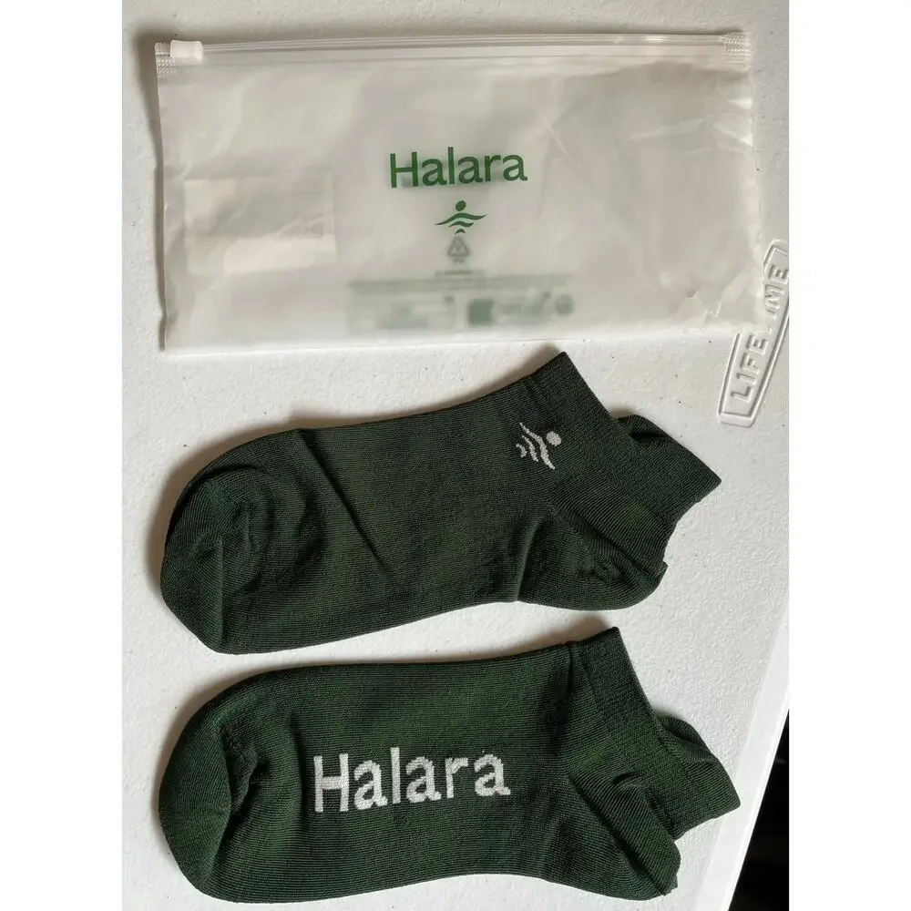 Halara No Show Ankle Socks Green Low Cut Athletic Casual Unisex OS